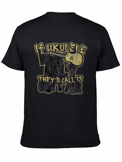 Camiseta Negra Humor Ukulele Guitarra