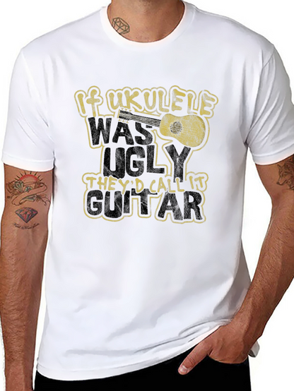 Camiseta Negra Humor Ukulele Guitarra