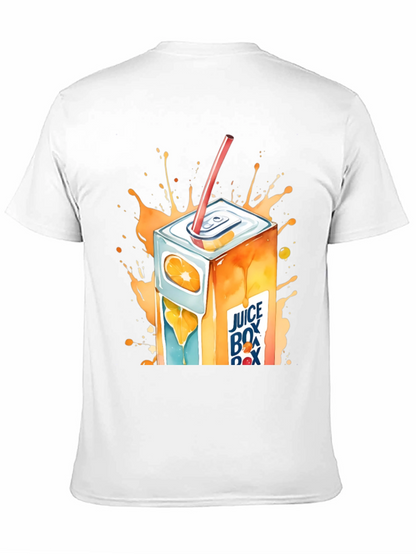 Camiseta Negra con Diseño de Caja de Jugo