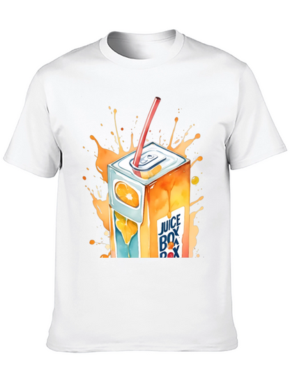Camiseta Negra con Diseño de Caja de Jugo