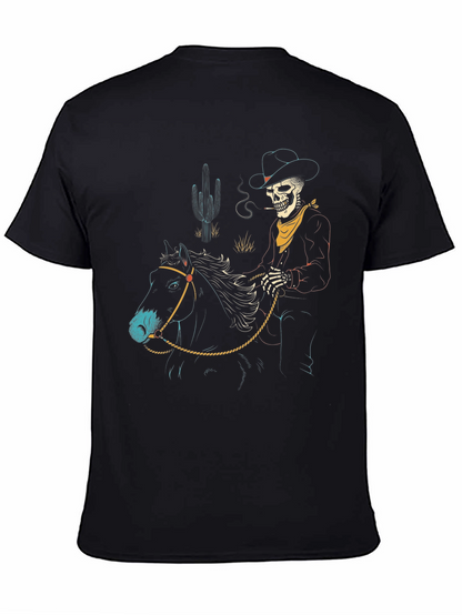 Camiseta Negra Vaquero Esqueleto a Caballo