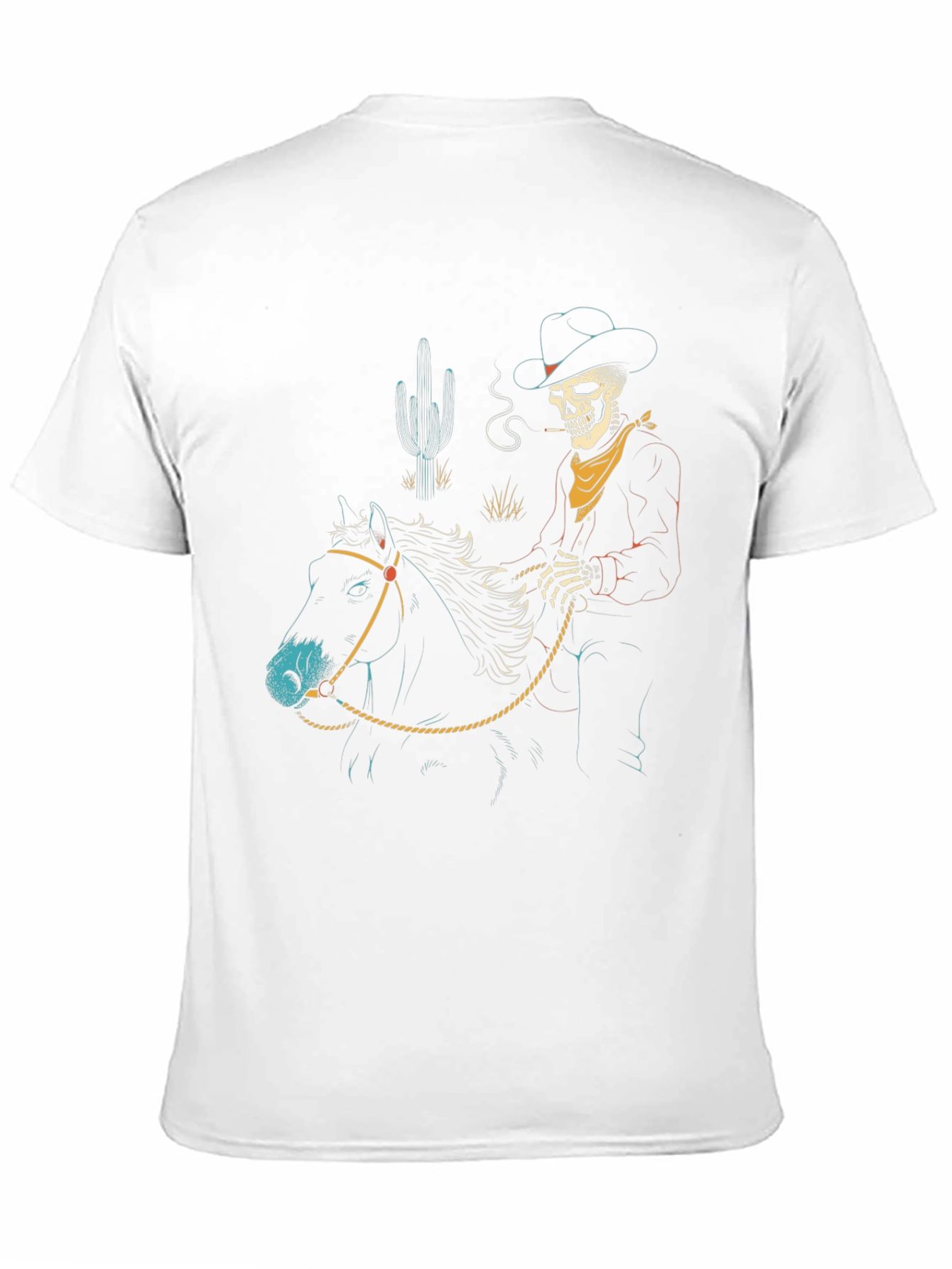 Camiseta Negra Vaquero Esqueleto a Caballo