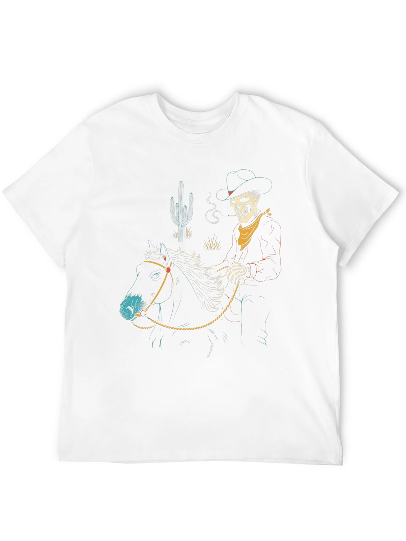 Camiseta Negra Vaquero Esqueleto a Caballo