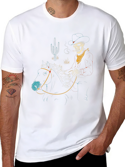 Camiseta Negra Vaquero Esqueleto a Caballo