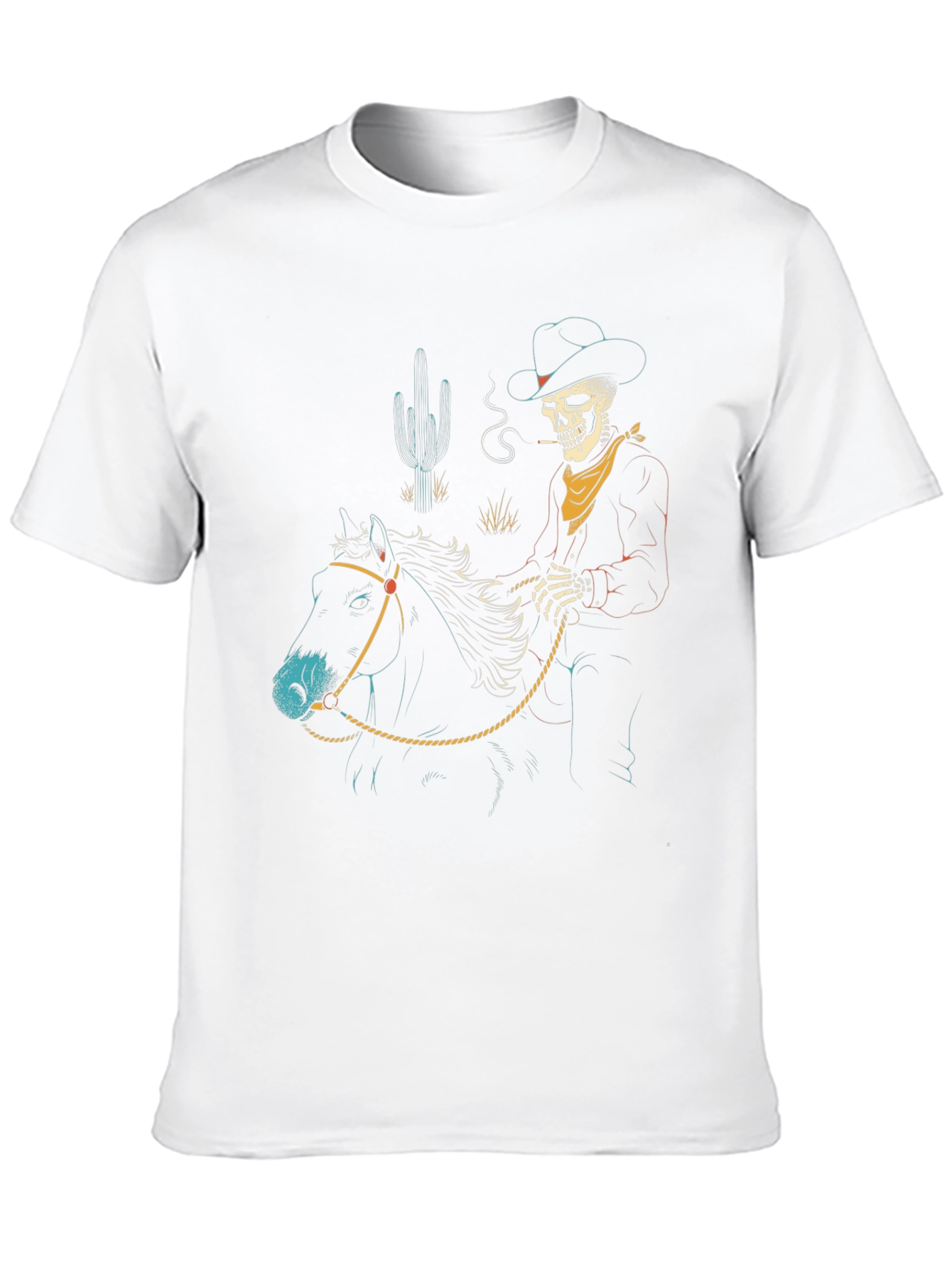 Camiseta Negra Vaquero Esqueleto a Caballo