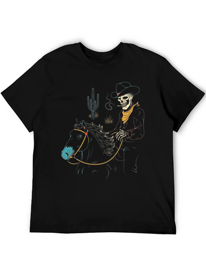 Camiseta Negra Vaquero Esqueleto a Caballo