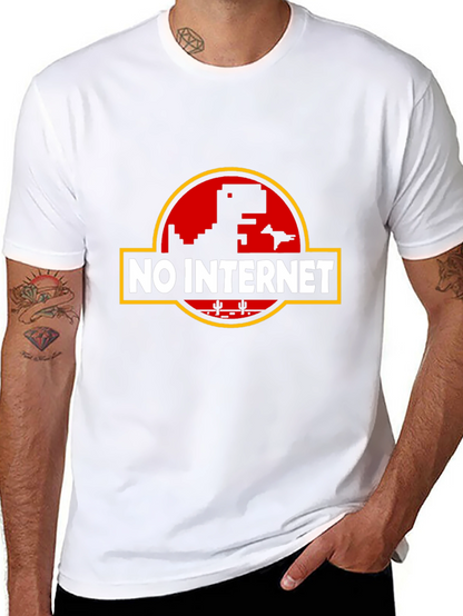 Camiseta Negra Sin Internet con Diseño Retro
