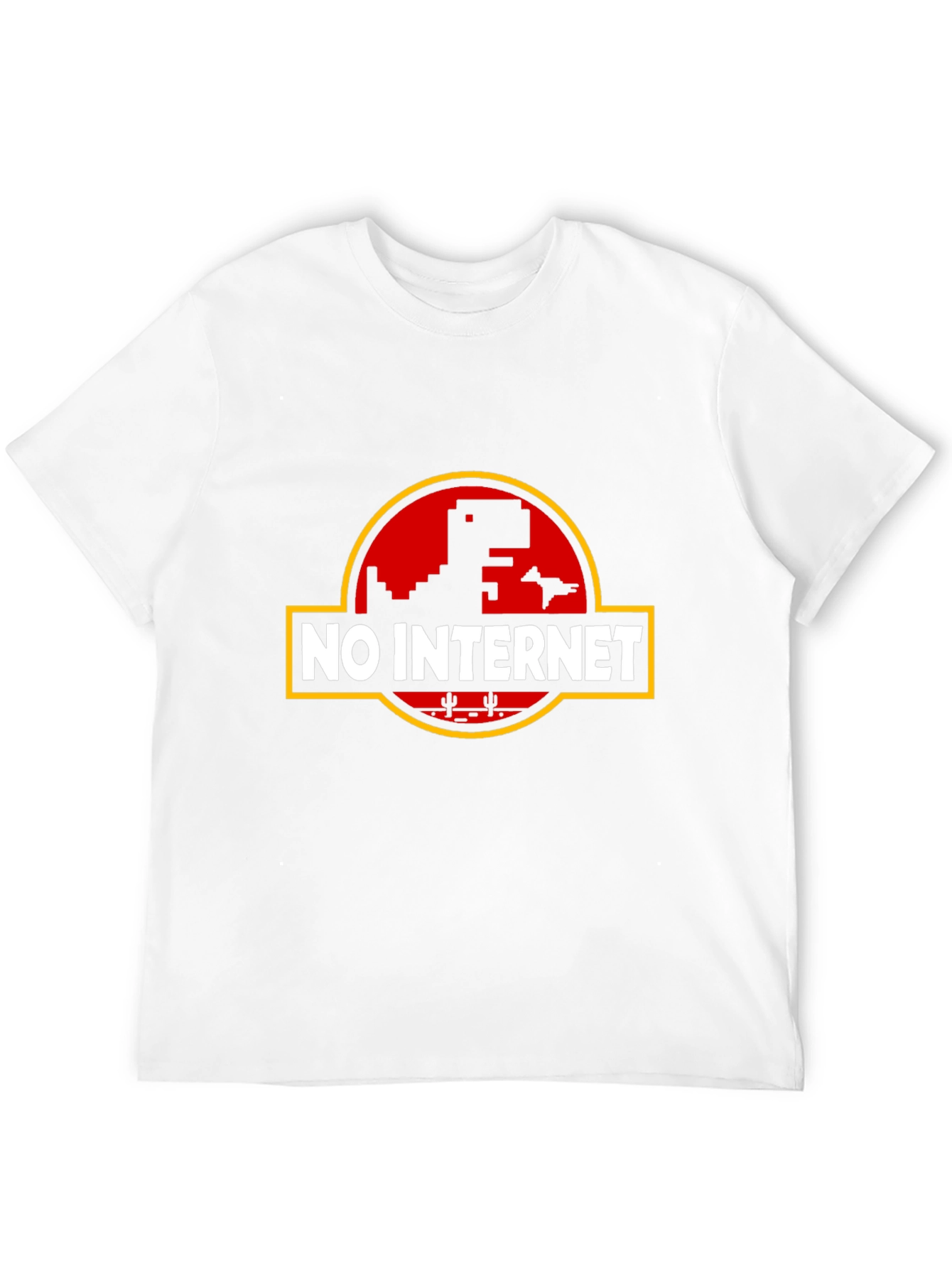 Camiseta Negra Sin Internet con Diseño Retro