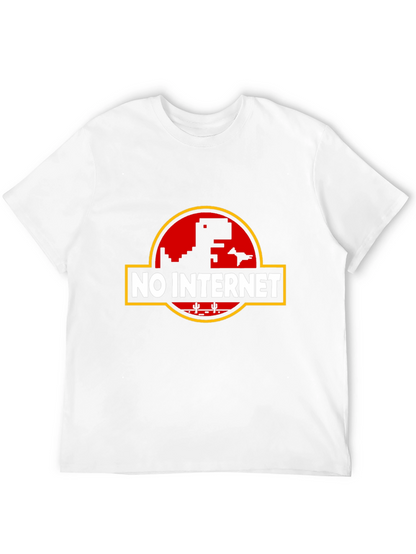 Camiseta Negra Sin Internet con Diseño Retro