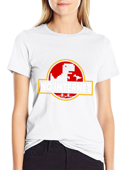 Camiseta Negra Sin Internet con Diseño Retro
