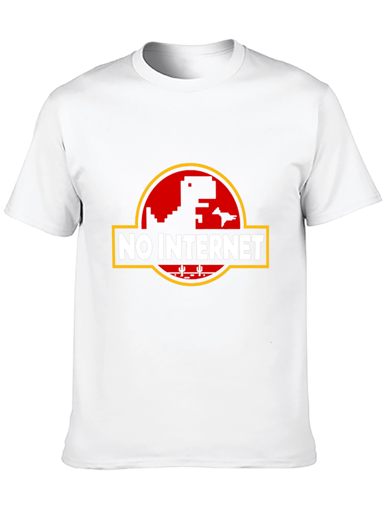 Camiseta Negra Sin Internet con Diseño Retro