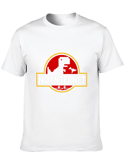 Camiseta Negra Sin Internet con Diseño Retro