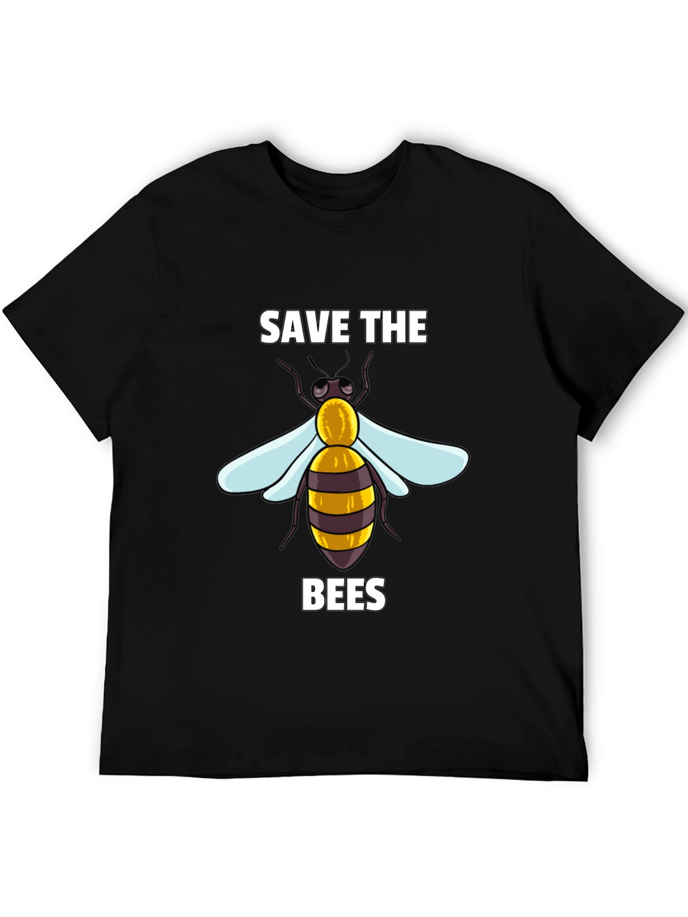 Camiseta Negra Save The Bees con Diseño de Abeja