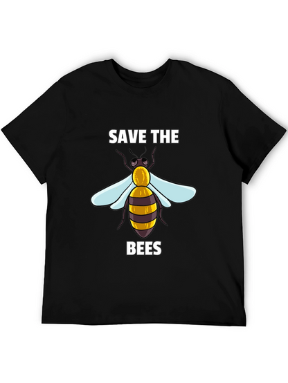 Camiseta Negra Save The Bees con Diseño de Abeja