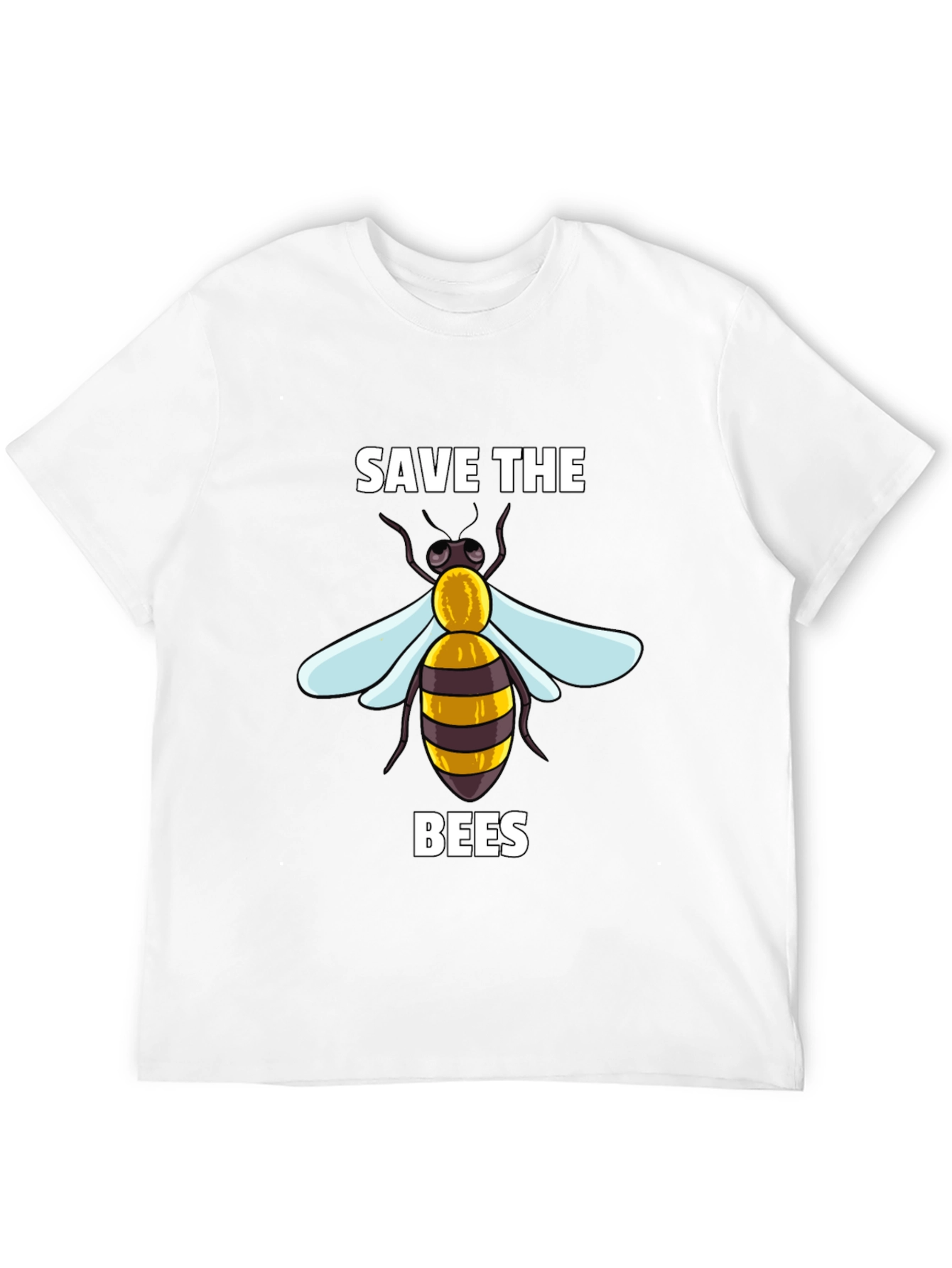 Camiseta Negra Save The Bees con Diseño de Abeja