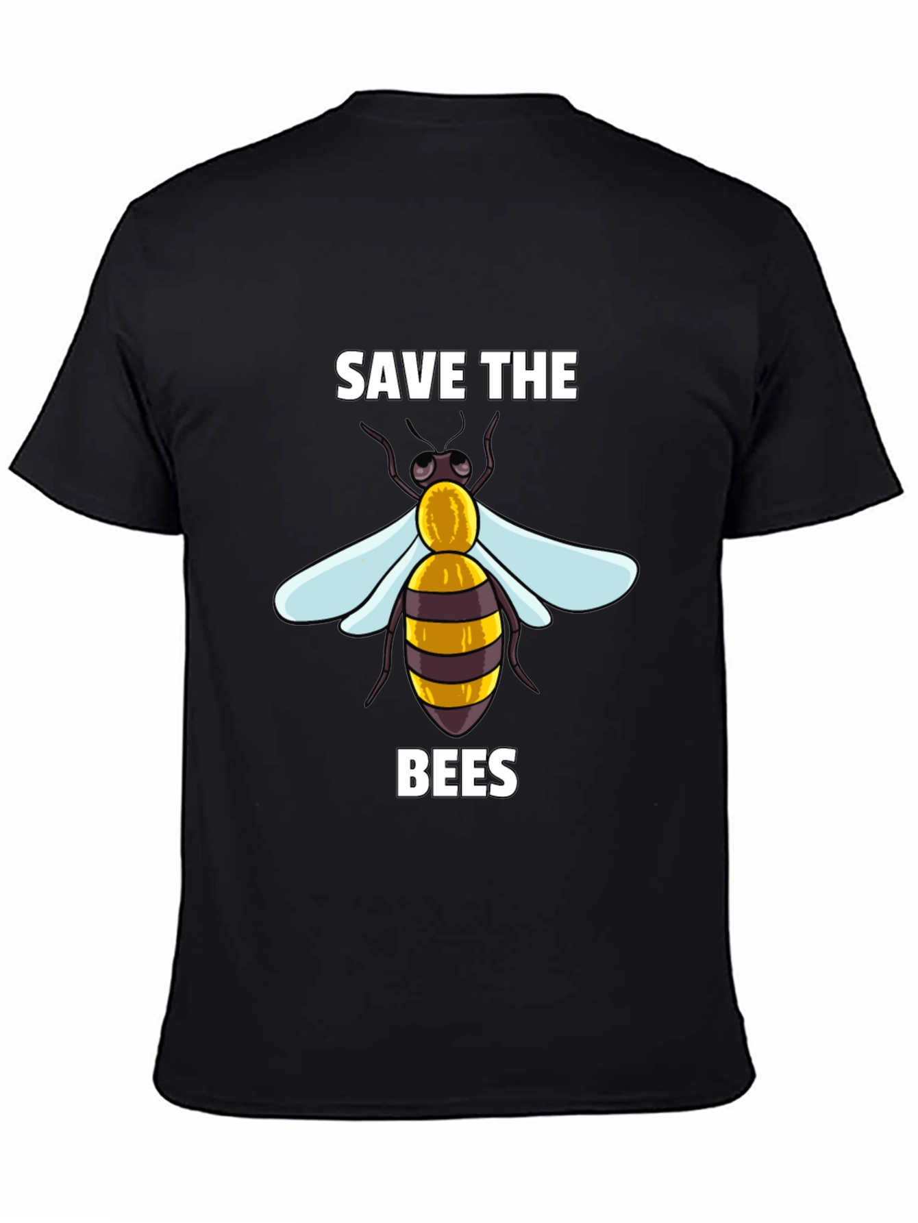 Camiseta Negra Save The Bees con Diseño de Abeja