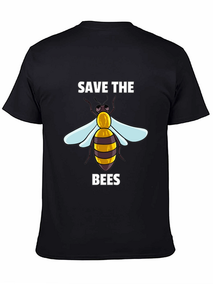 Camiseta Negra Save The Bees con Diseño de Abeja