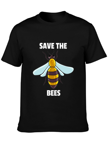 Camiseta Negra Save The Bees con Diseño de Abeja