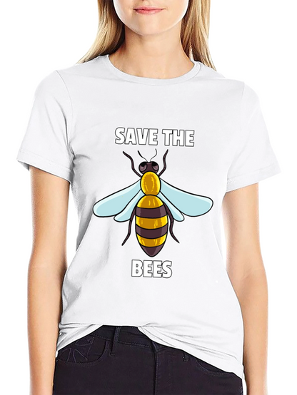 Camiseta Negra Save The Bees con Diseño de Abeja