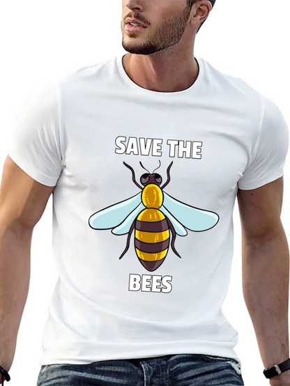 Camiseta Negra Save The Bees con Diseño de Abeja