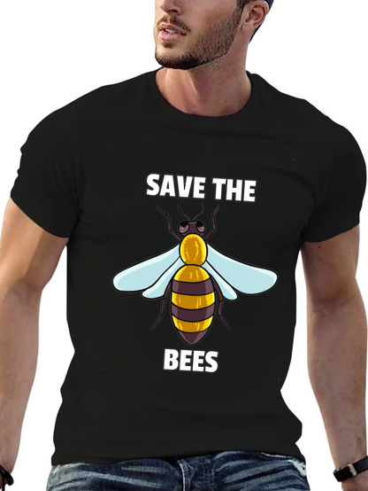 Camiseta Negra Save The Bees con Diseño de Abeja