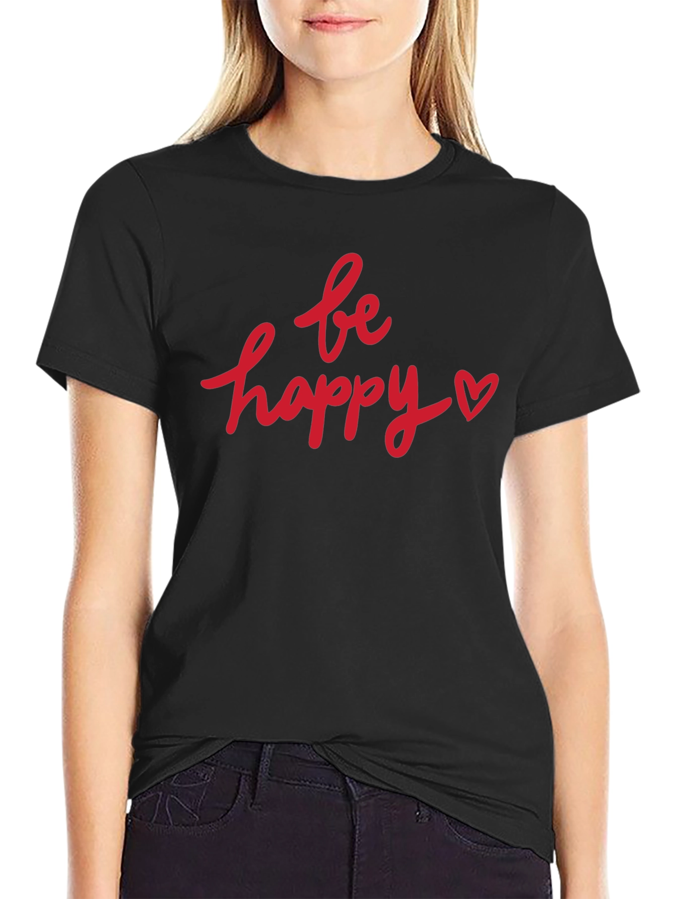 Camiseta Negra Be Happy