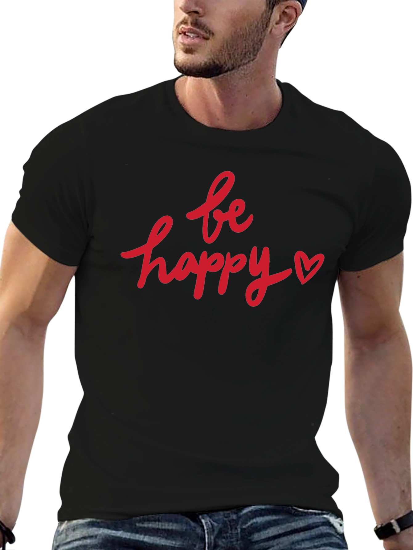 Camiseta Negra Be Happy