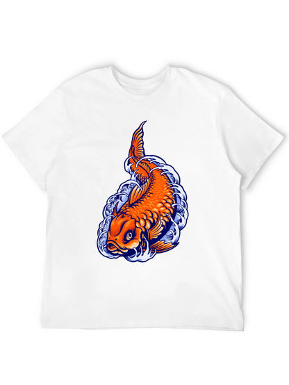 Camiseta Negra con Diseño de Carpa Koi