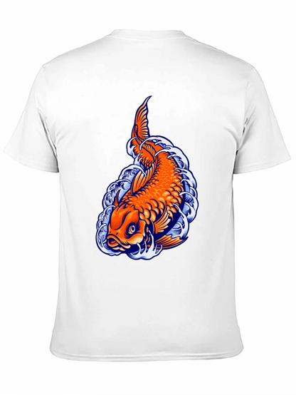 Camiseta Negra con Diseño de Carpa Koi