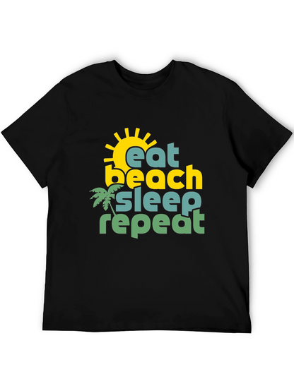 Camiseta Hombre Negra Estampado Verano