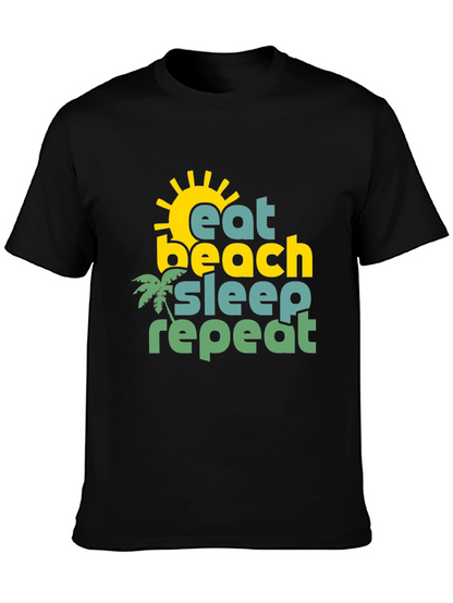 Camiseta Hombre Negra Estampado Verano