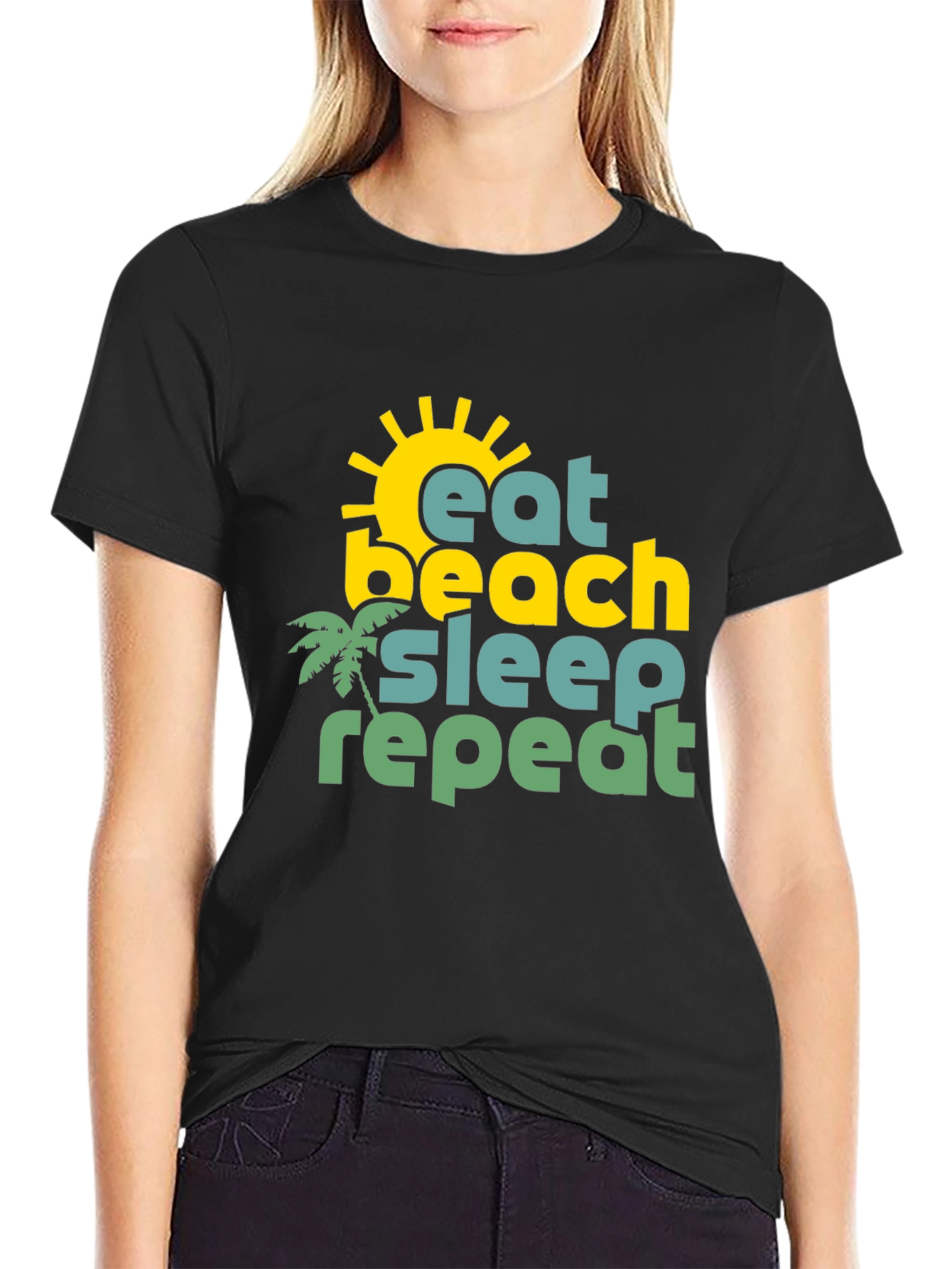 Camiseta Hombre Negra Estampado Verano