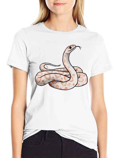 Camiseta Negra con Diseño de Serpiente Albina