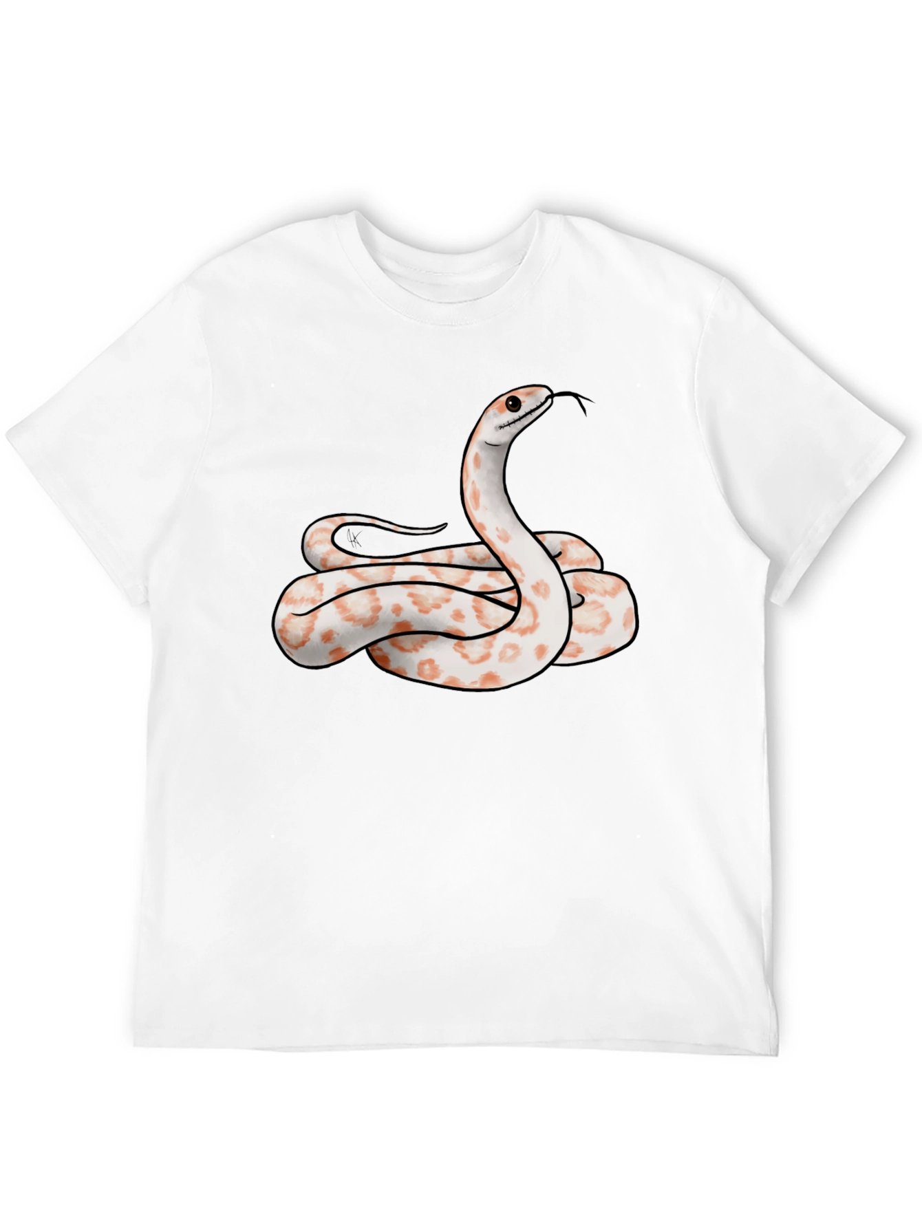 Camiseta Negra con Diseño de Serpiente Albina