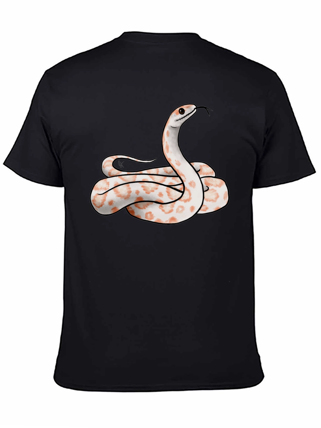 Camiseta Negra con Diseño de Serpiente Albina