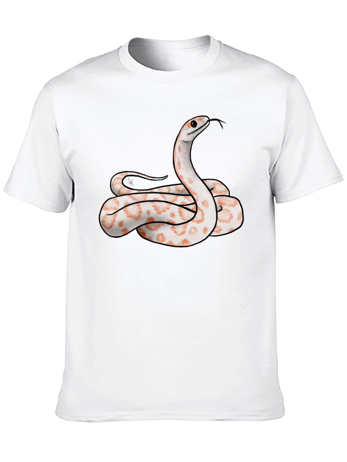 Camiseta Negra con Diseño de Serpiente Albina