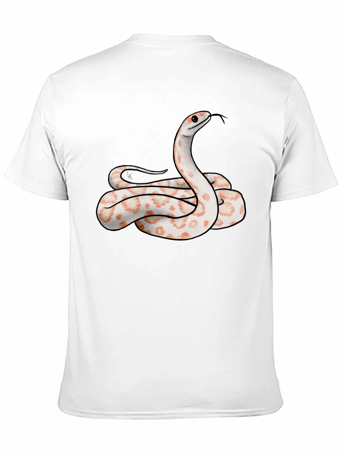 Camiseta Negra con Diseño de Serpiente Albina