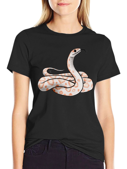 Camiseta Negra con Diseño de Serpiente Albina