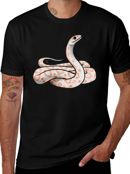 Camiseta Negra con Diseño de Serpiente Albina