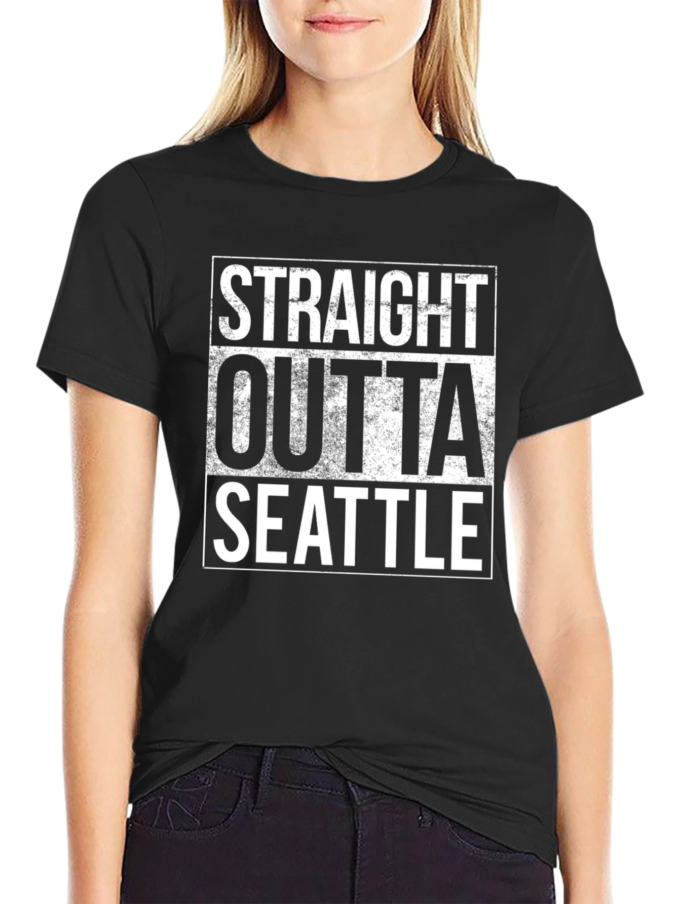 Camiseta Negra Straight Outta Seattle
