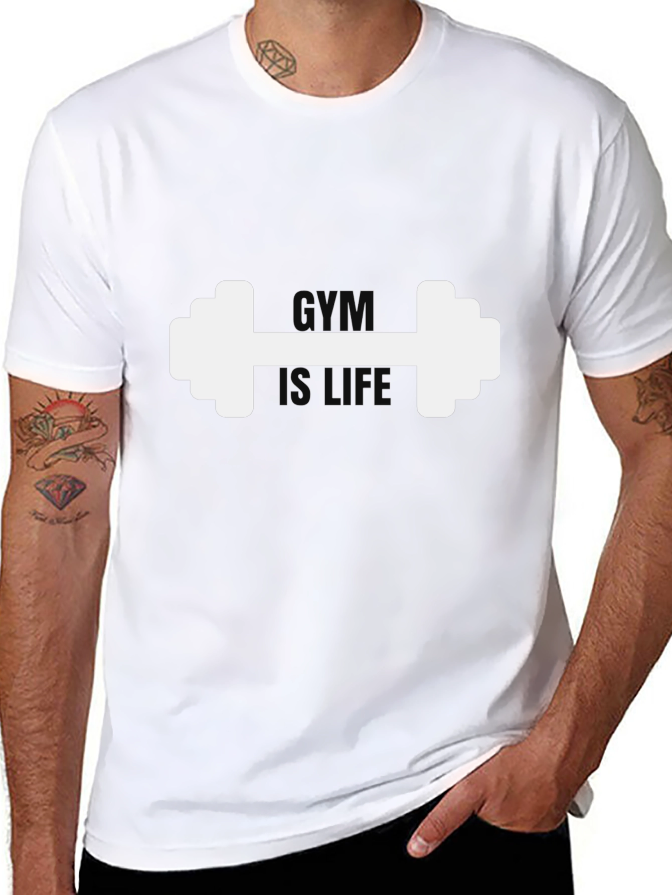 Camiseta Negra Hombre: Gym is Life