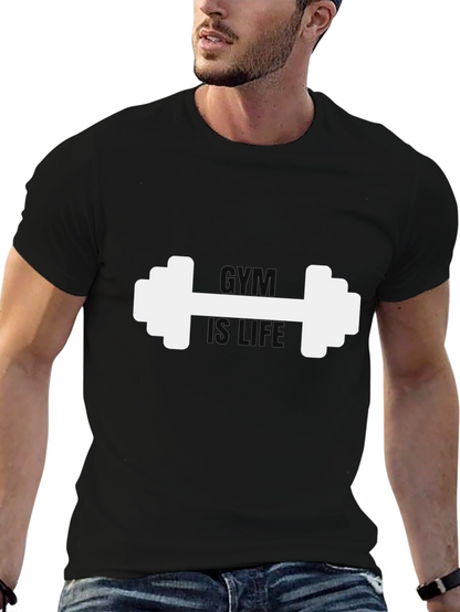 Camiseta Negra Hombre: Gym is Life
