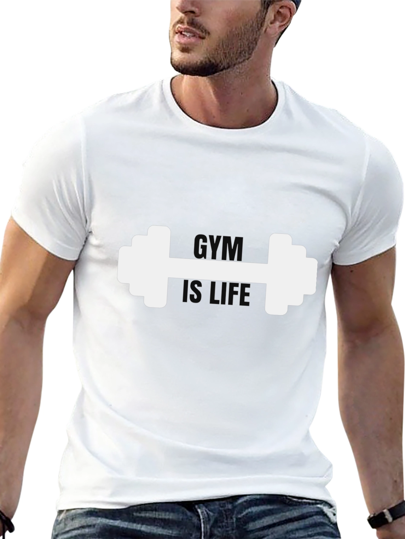 Camiseta Negra Hombre: Gym is Life