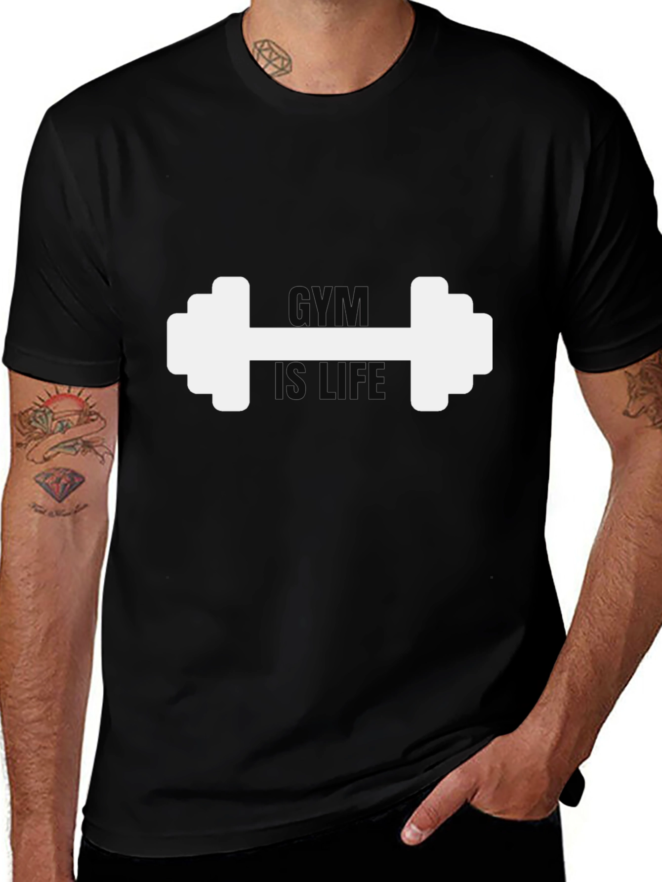 Camiseta Negra Hombre: Gym is Life