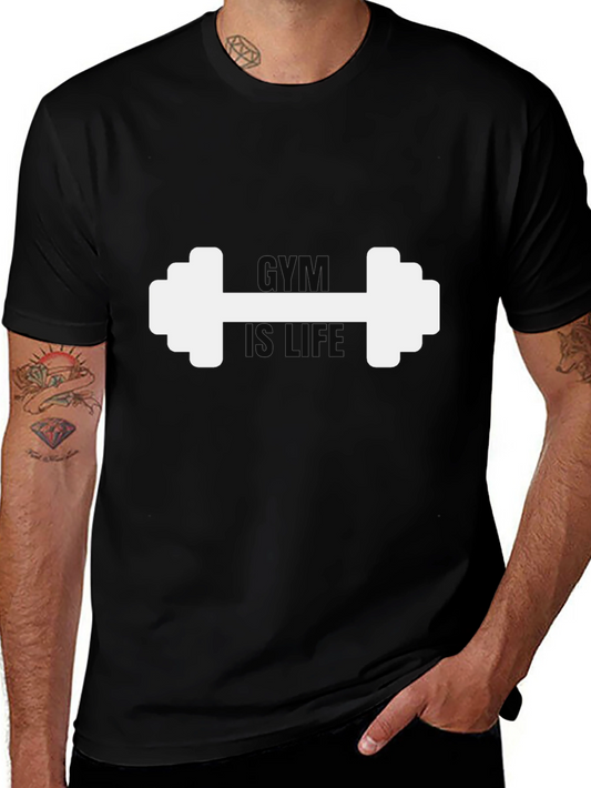 Camiseta Negra Hombre: Gym is Life