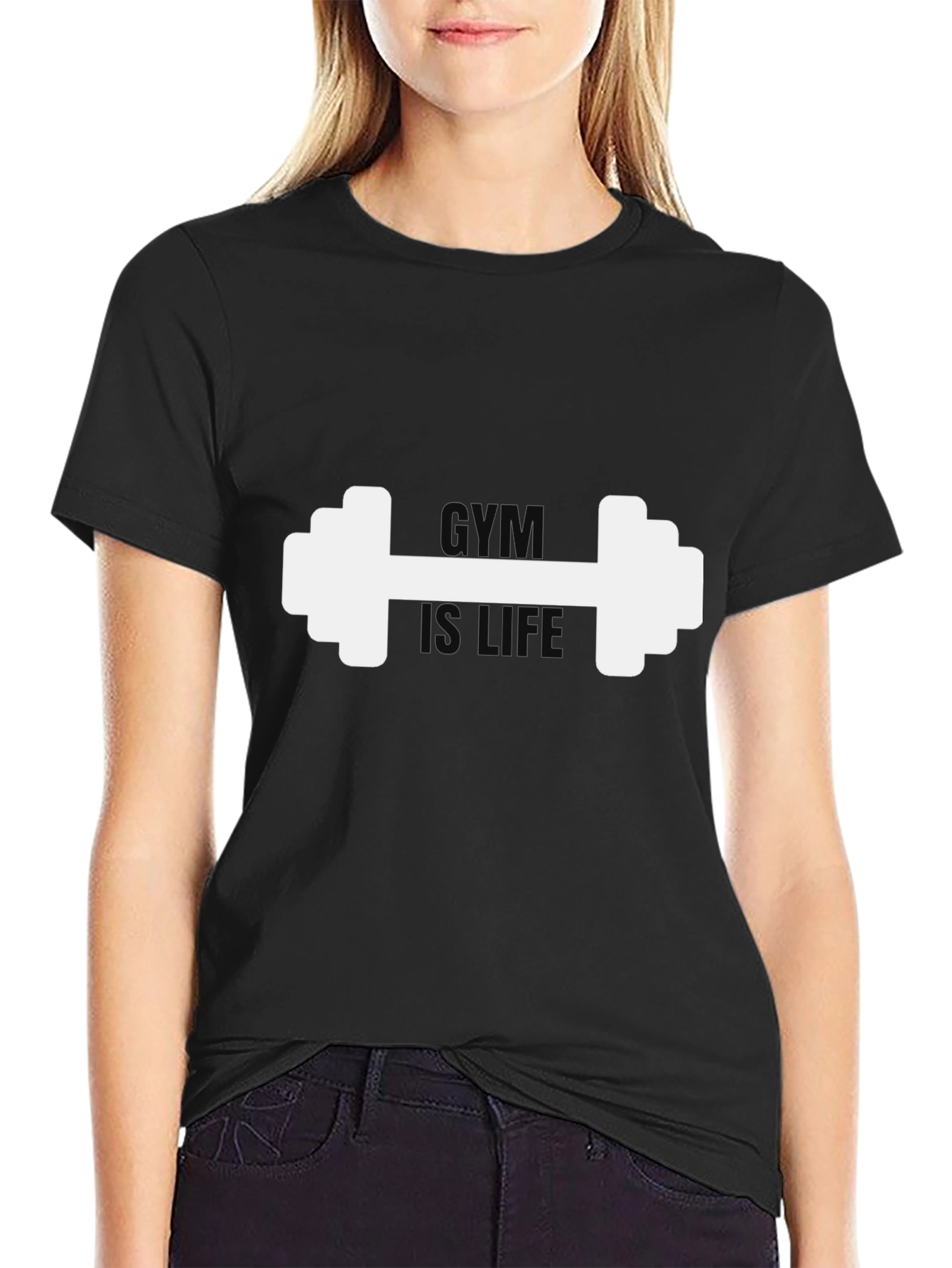 Camiseta Negra Hombre: Gym is Life