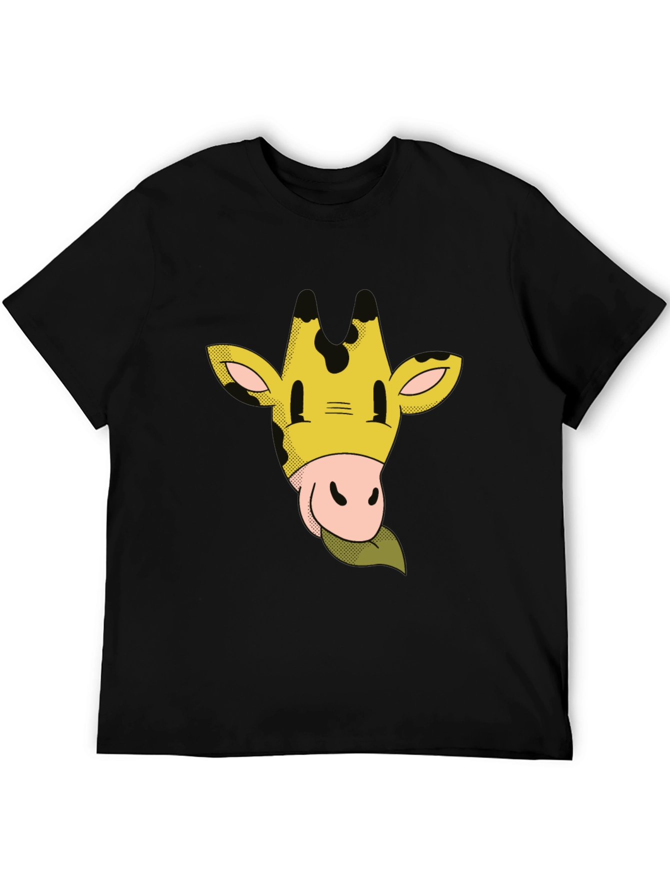 Camiseta Negra con Dibujo de Jirafa