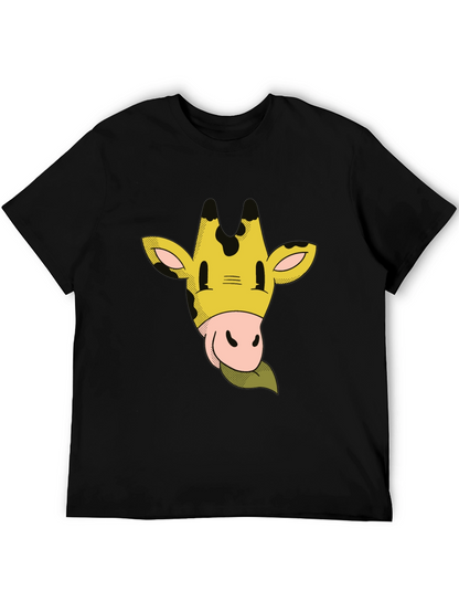 Camiseta Negra con Dibujo de Jirafa