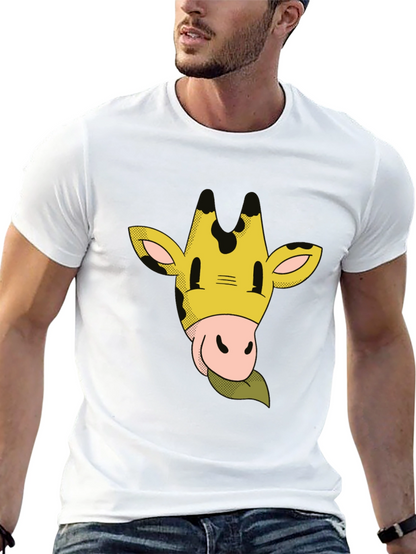 Camiseta Negra con Dibujo de Jirafa