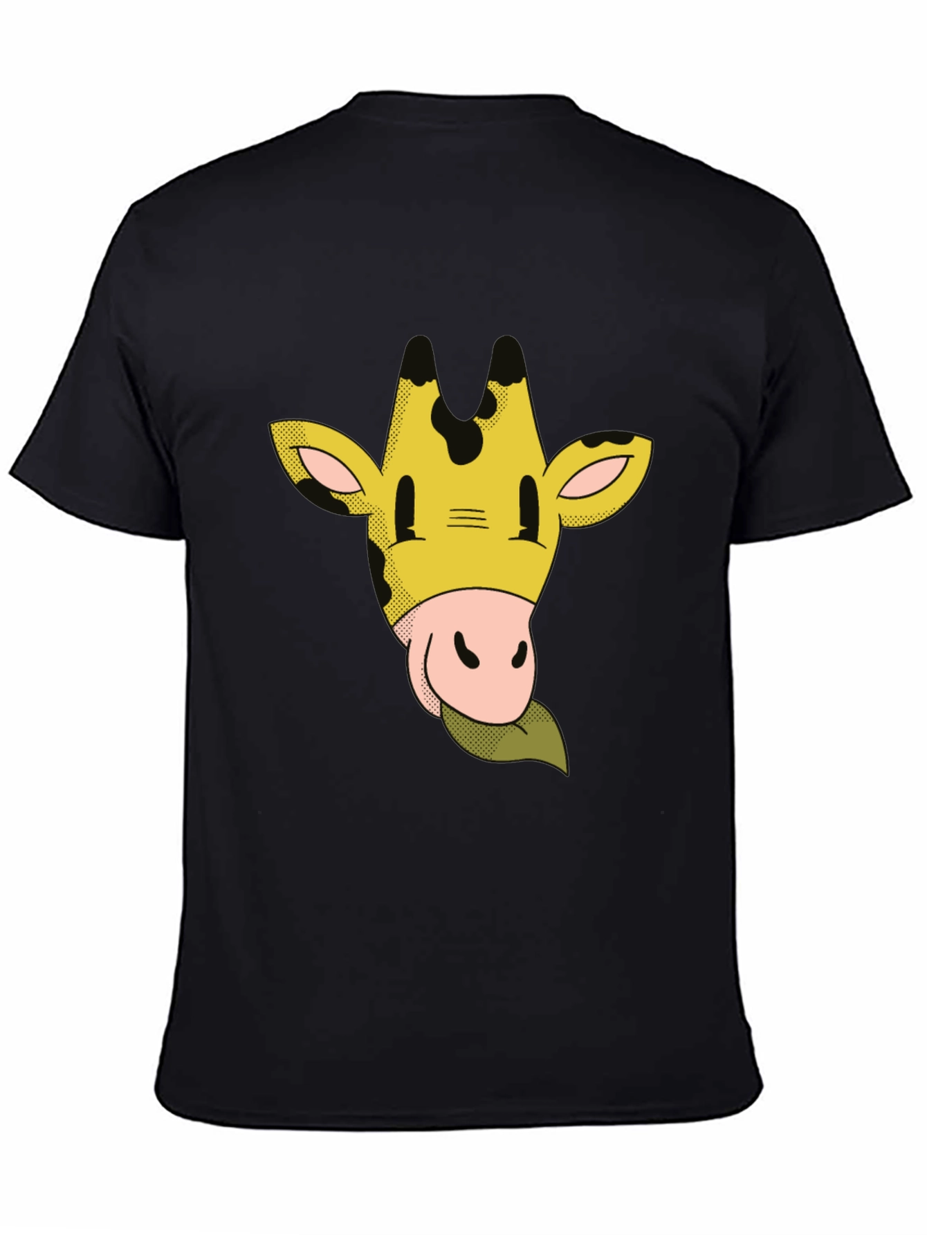 Camiseta Negra con Dibujo de Jirafa